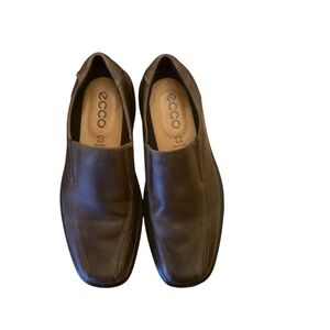 Ecco MensUS 10 Casual Brown Leather Slip On Shoes